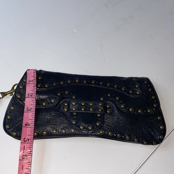 Kooba black leather studded clutch bag purse - Picture 4 of 5